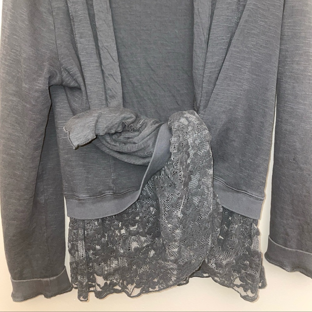 True grit gray lacy feminine boho cover up